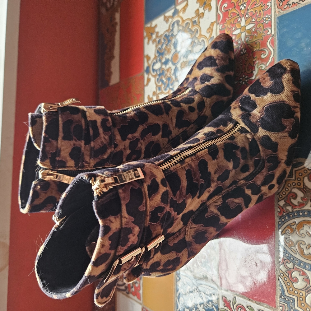 Leopard Print Ankle Boots